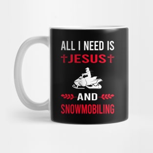 I Need Jesus And Snowmobiling Snowmobile Mug